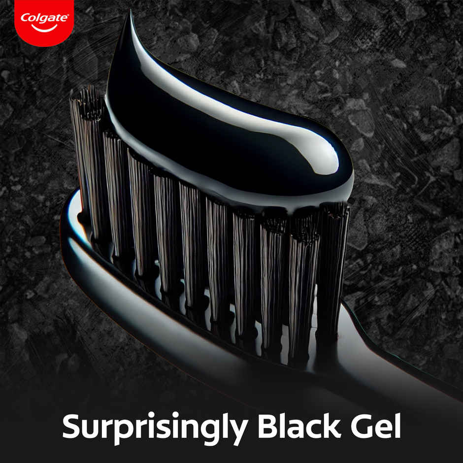 Colgate Zigzag Charcoal Medium Bristle Manual Toothbrush For Adults (4pc) & Colgate Max Fresh Plax Mouthwash - Fresh Mint (250ml) & Colgate Charcoal Clean Black Gel Toothpaste Deep Clean With Bamboo Charcoal & Wintergreen Mint (240g) Combo