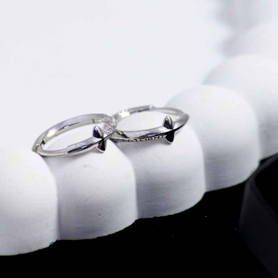 SALTY Alpha Minimalist Kpop Earrings for Men and Boys| Anti-Tarnish | Silver