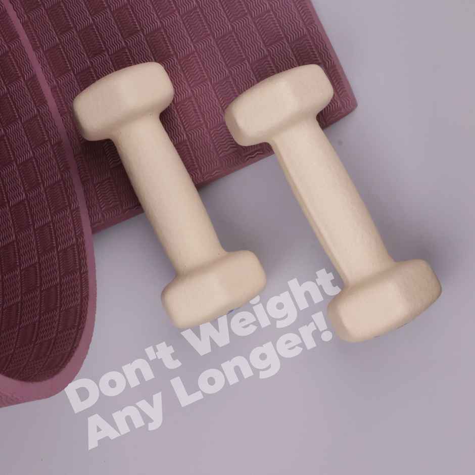 Nivia Neoprene Dumbbell Set (1 kg X 2) | Light Peach