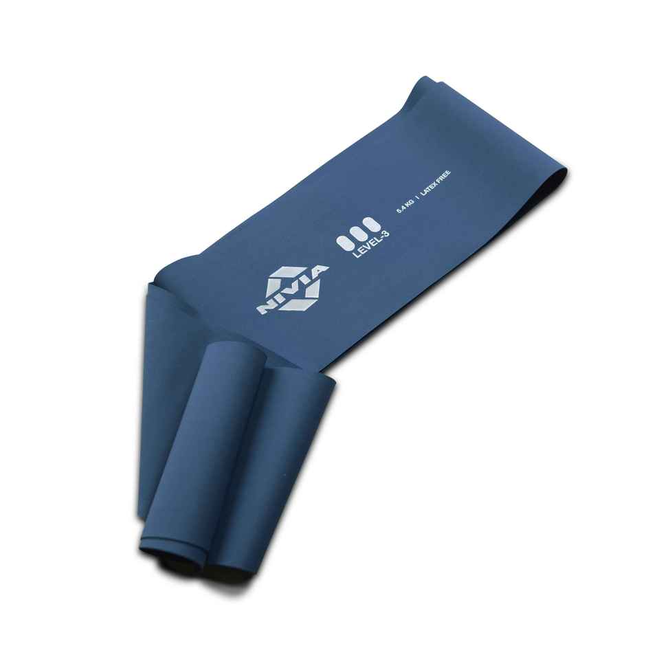 Nivia Stretch Band, Heavy Resistance For Workout | 5.4 kg Resistance Level - 3 | Dark Blue
