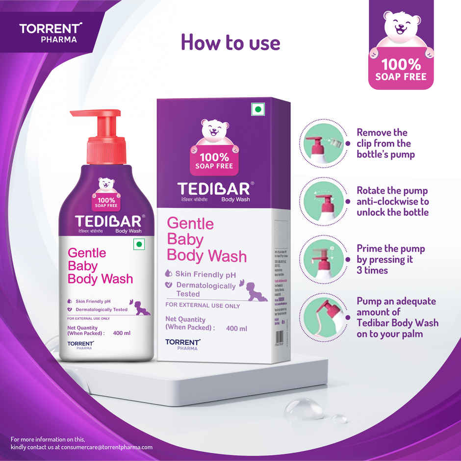 Tedibar Rich Moisturising Baby Body Wash with Skin Friendly PH