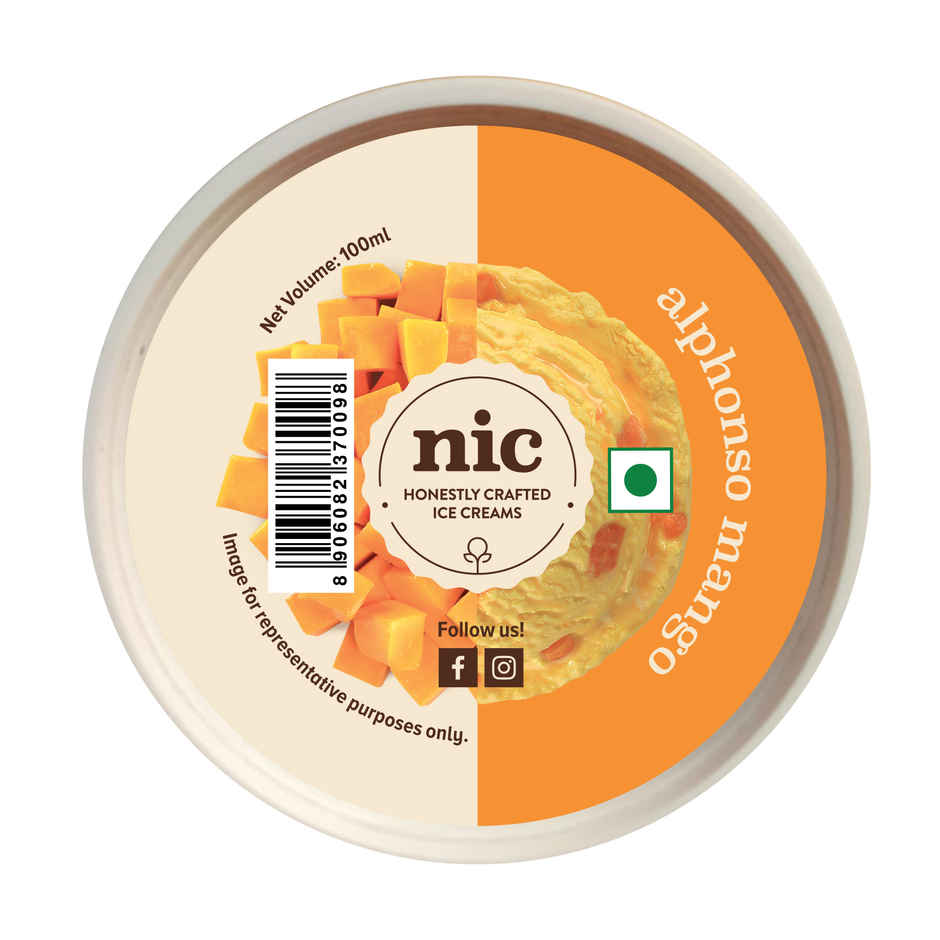 NIC Alphonso Mango Ice Cream Cup Combo| Preservative Free | No Artificial Flavors
