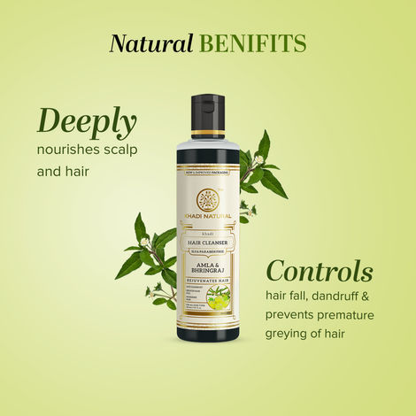 Khadi Natural Amla And Bhringraj Hair Cleanser | Anti-dandruff Shampoo | SLS And Paraben Free