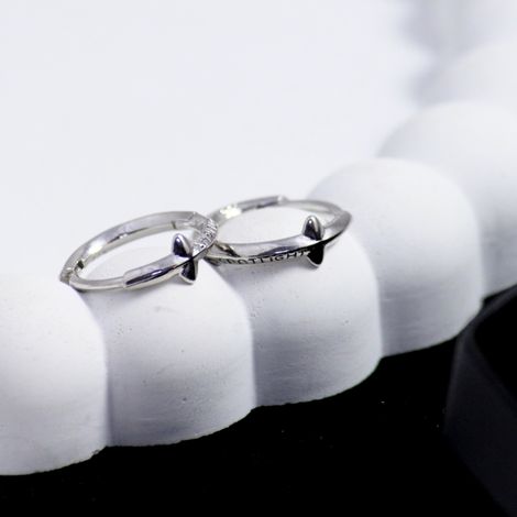 SALTY Alpha Minimalist Kpop Earrings for Men and Boys| Anti-Tarnish | Silver