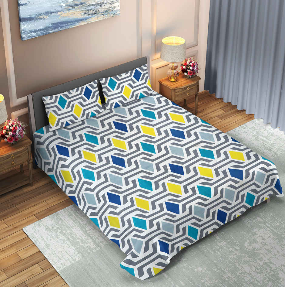 Dream Living 115 GSM Double Bedsheet Set |220 x 240 cm| With 2 Pillow Covers