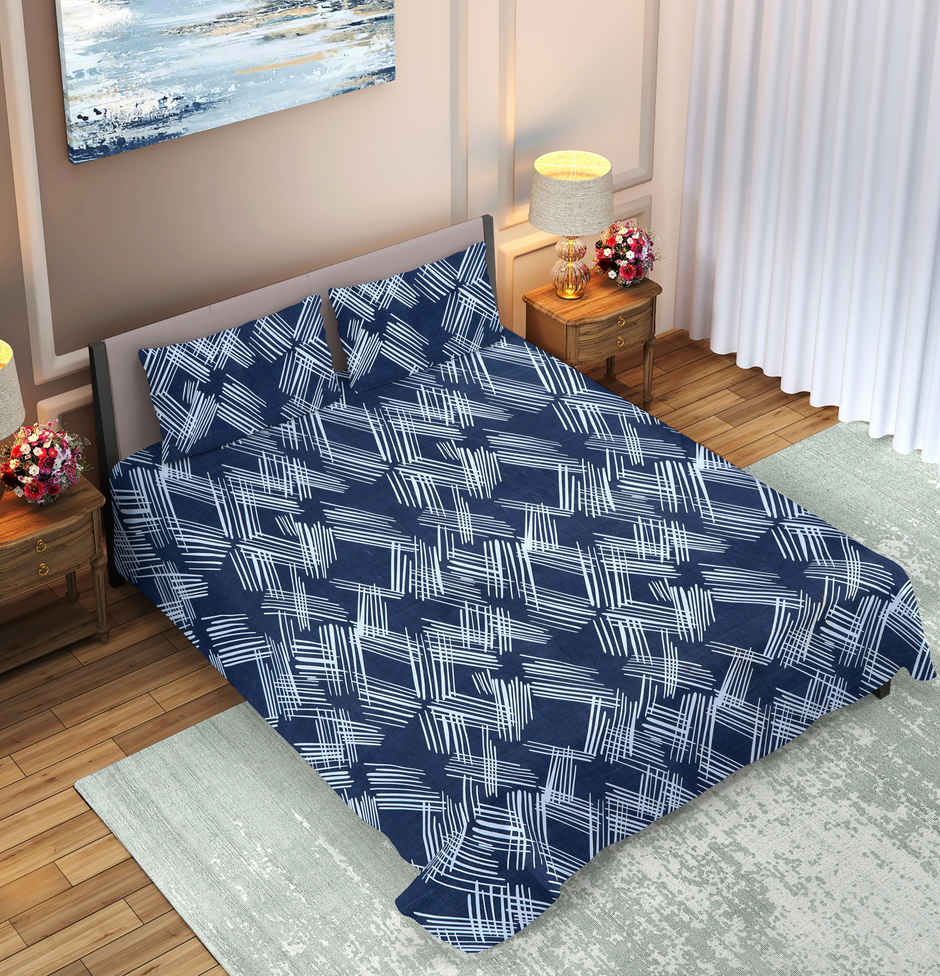 Dream Living 115 GSM Double Bedsheet Set |220 x 240 cm| With 2 Pillow Covers