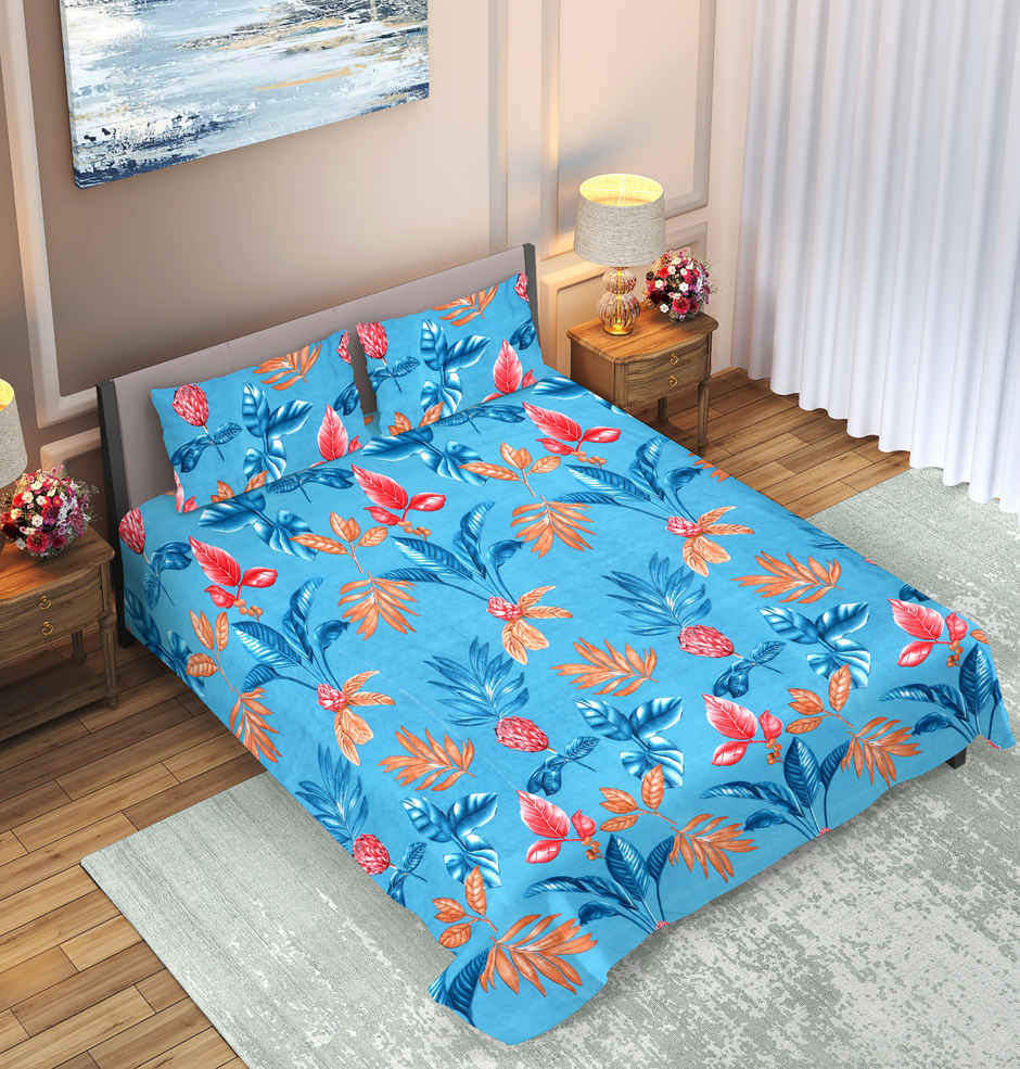 Dream Living 115 GSM Double Bedsheet Set |220 x 240 cm| With 2 Pillow Covers