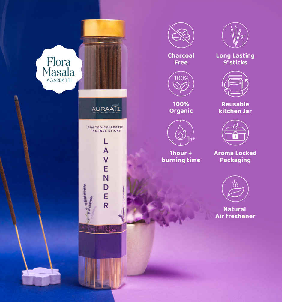 Jar Pack Lavender Masala Batti | Auraa-i