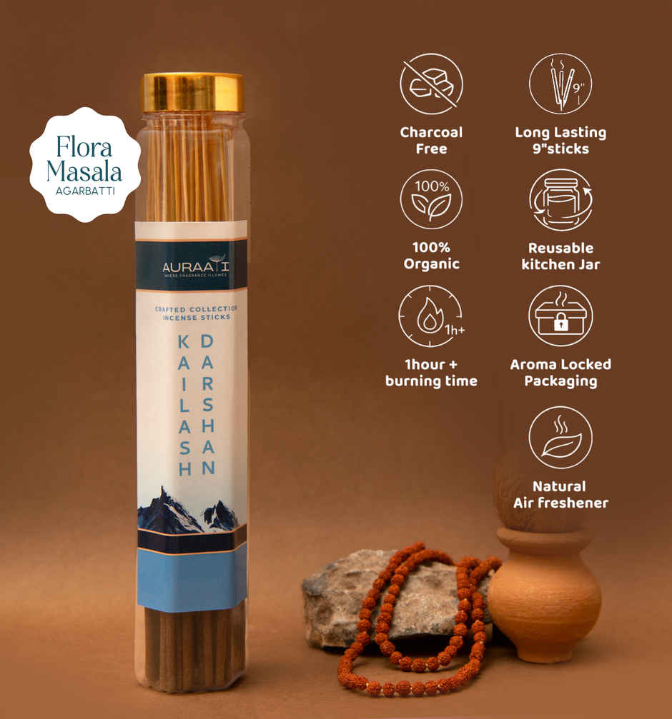 Premium Masala Batti - Pet Jar Kailash Darshan | Auraa-i