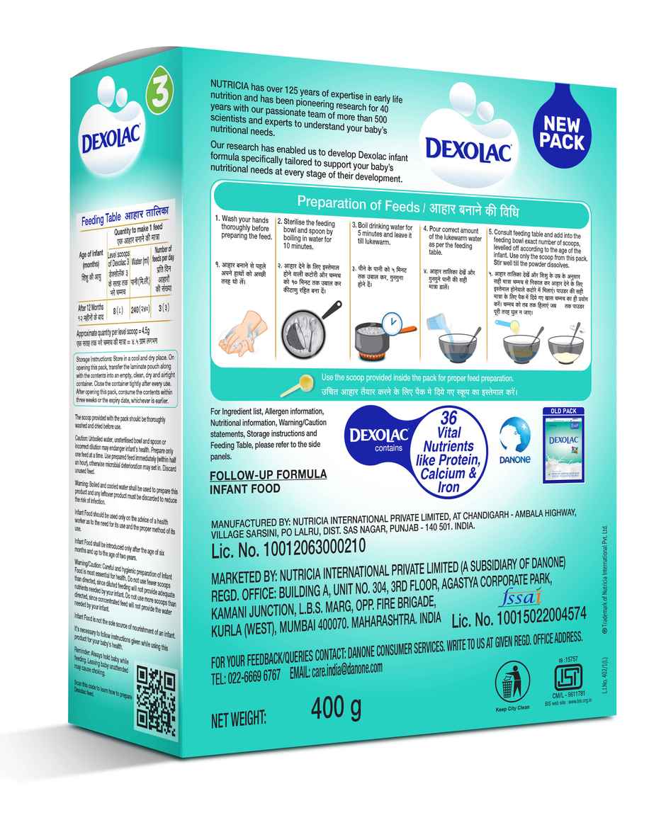 Dexolac Follow Up Formula Powder For Babies - Stage 3 (12 To 18 Months)