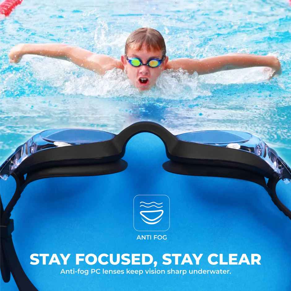 Nivia Scool Jr. Swimming Goggles | Black | 4151Bk