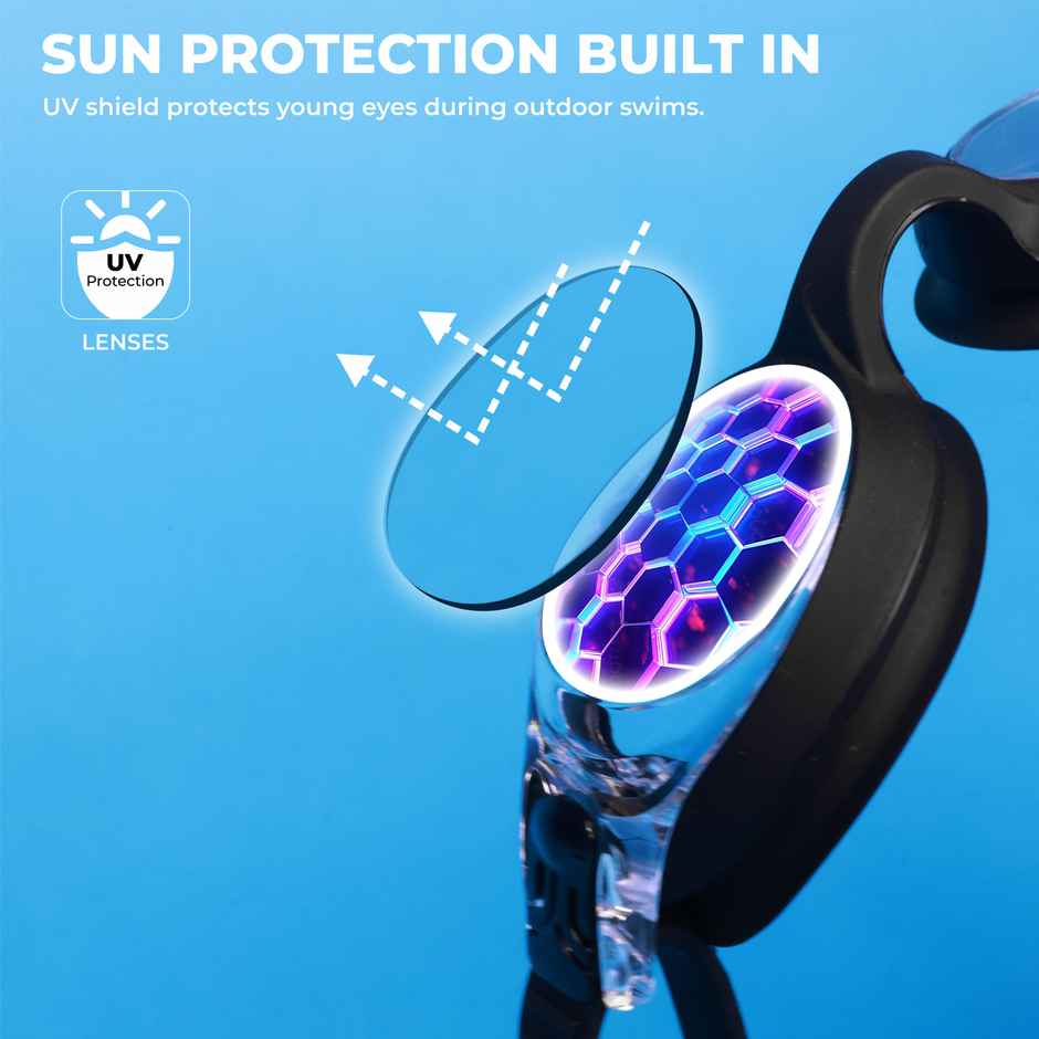 Nivia Scool Jr. Swimming Goggles | Black | 4151Bk