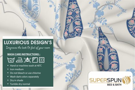 Superspun 144 Tc-100% Cotton-Vodre- Dbl- 224 x 254- D:23108 - Assorted