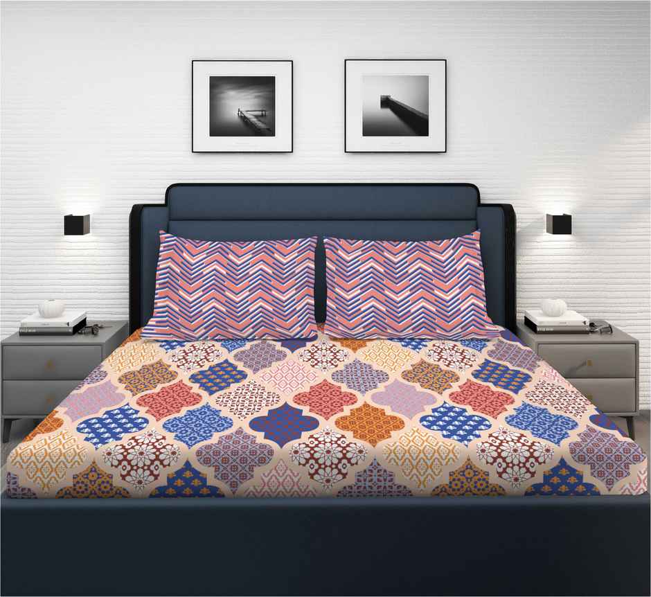 Superspun 120 Tc-Cotton Rich-Easy Home- Dbl- 220 x 240- D:23123 - Assorted