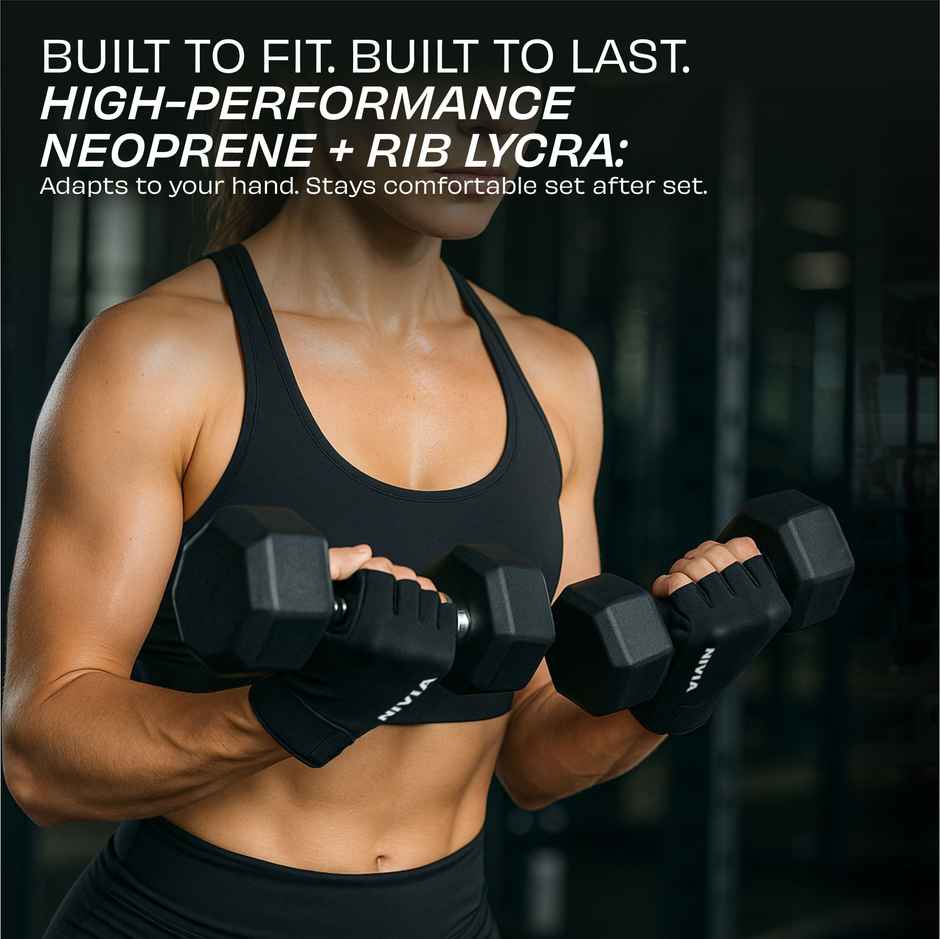 Nivia Scorpion Gym Gloves | L | Black