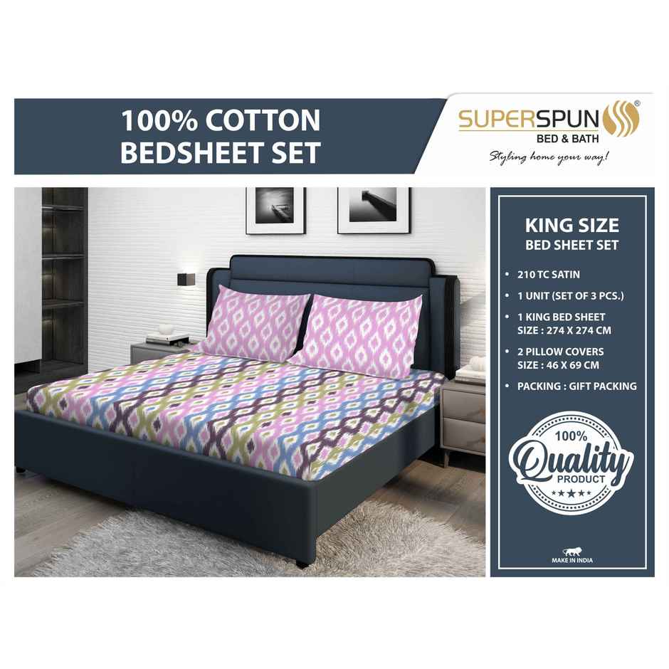 Superspun 210 Tc-100% Cotton-Lorie- King- 274 x 274- D:23104 - Assorted