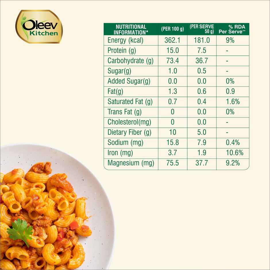 Oleev Kitchen Multigrain Pasta Macaroni