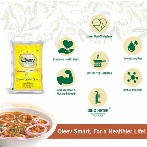 Oleev Smart Oil Fortified with VIT A, D, E and K | Pouch