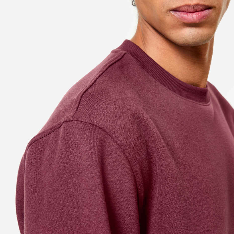 Domyos By Decathlon Men's Warm Round Neck Sweatshirt | Purple - M