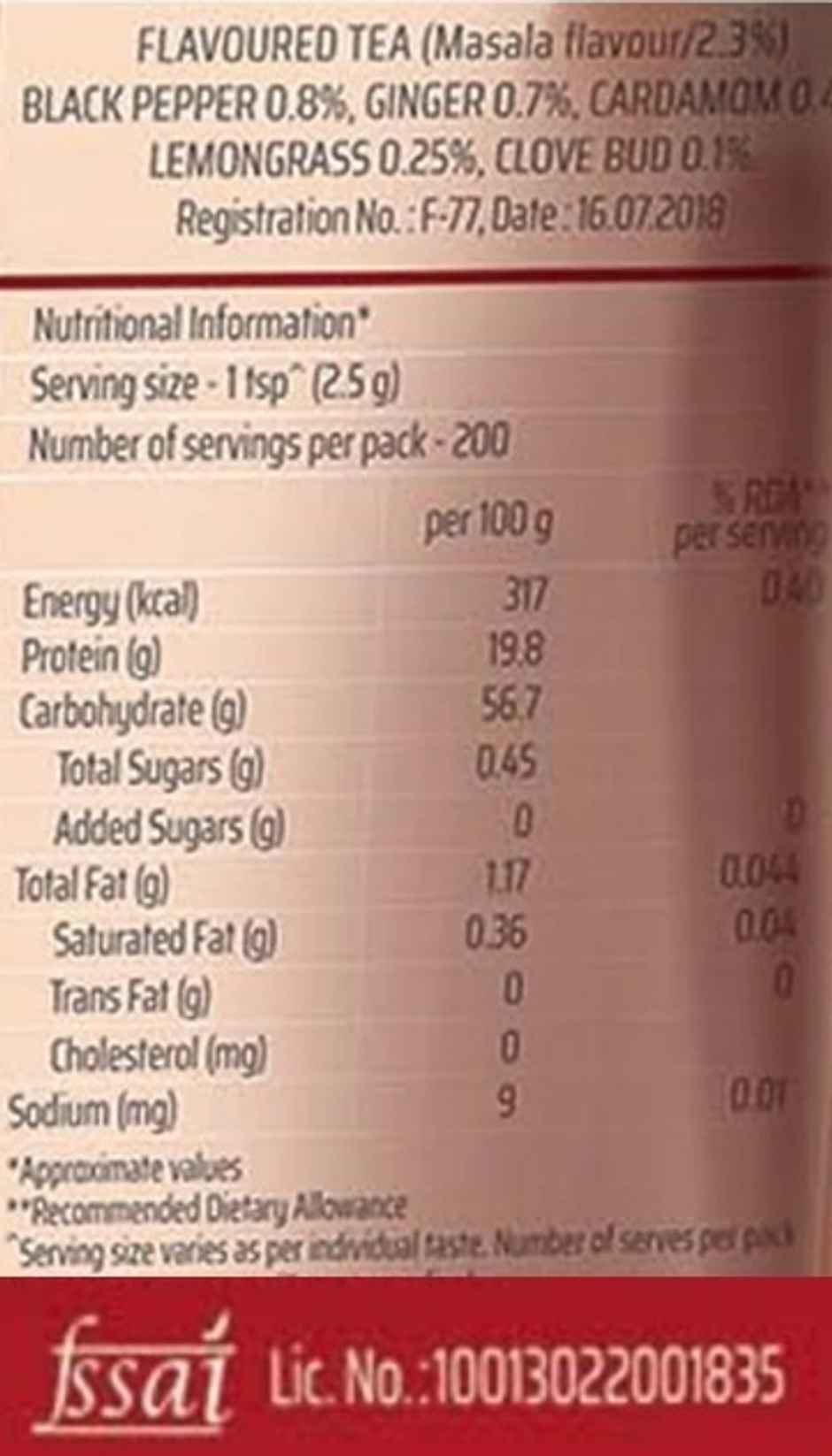 Society Masala Tea Pouch