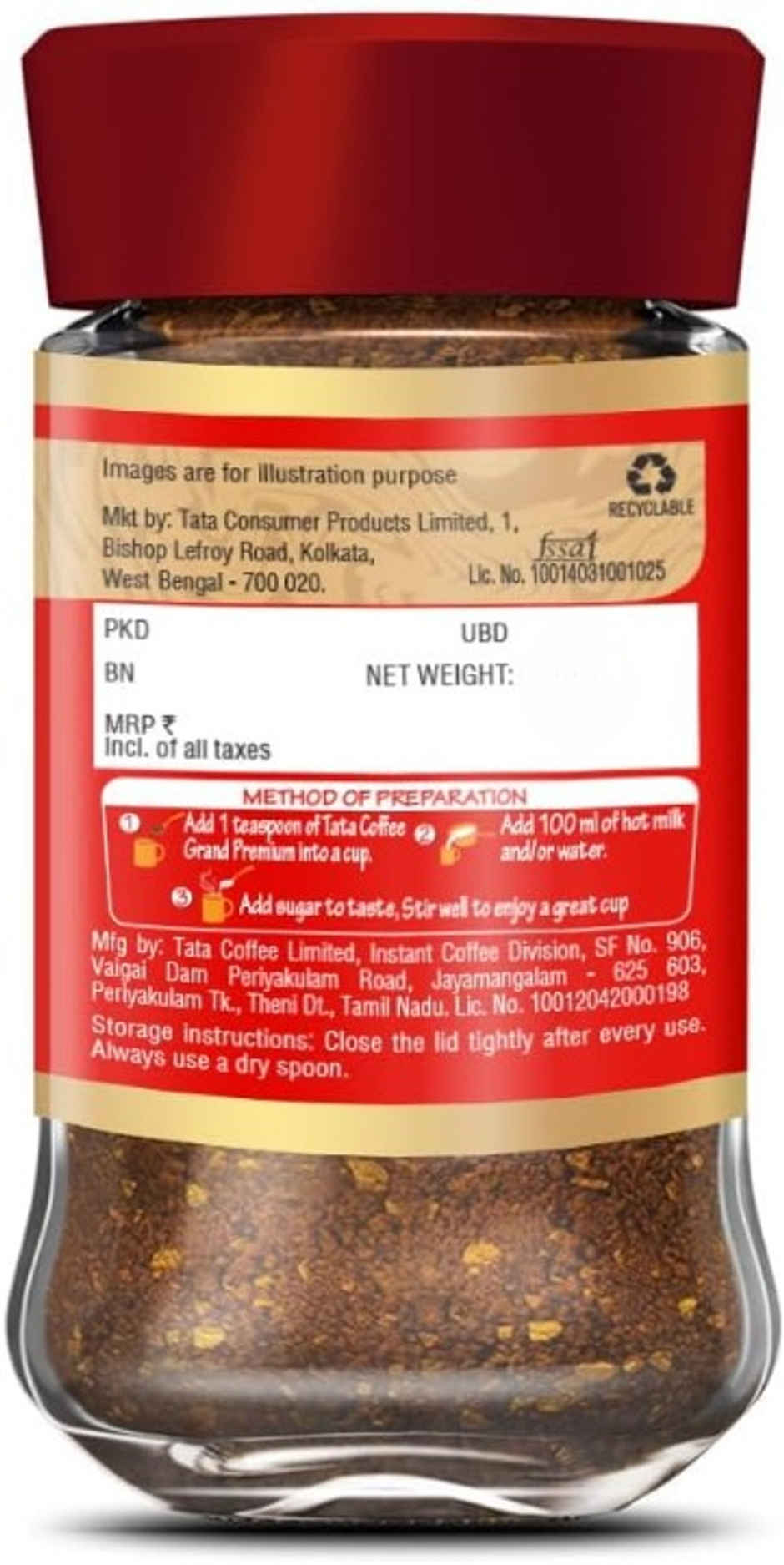 Tata Coffee Grand Premium 100% Coffee Blend Instant Coffee