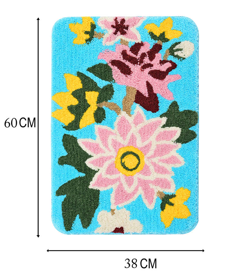 Saral Home Nature Super Soft Microfibre Bath Mat 38x60 cm Anti Skid Green
