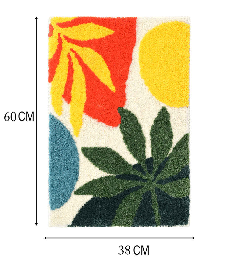 Saral Home Sunshine Super Soft Microfiber Bath Mat 38x60 cm Anti Skid Multicolour