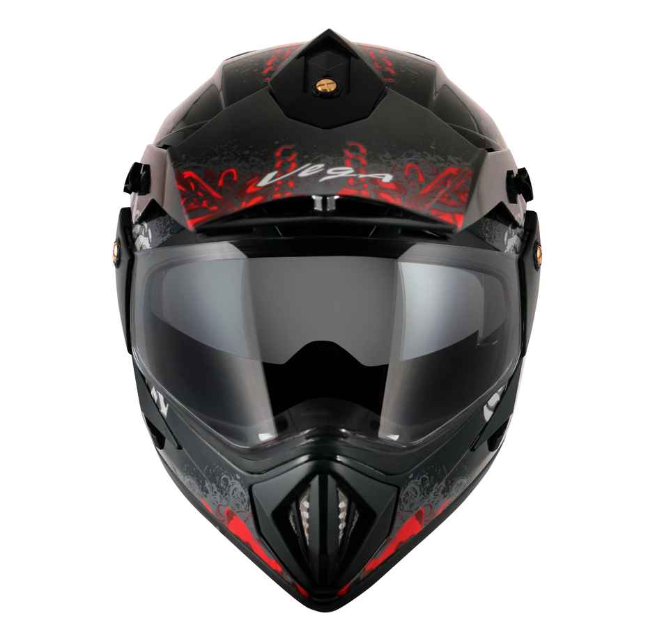 Vega Off Road D/V Gangster Lightweight Full Face Helmet- Black Red - L