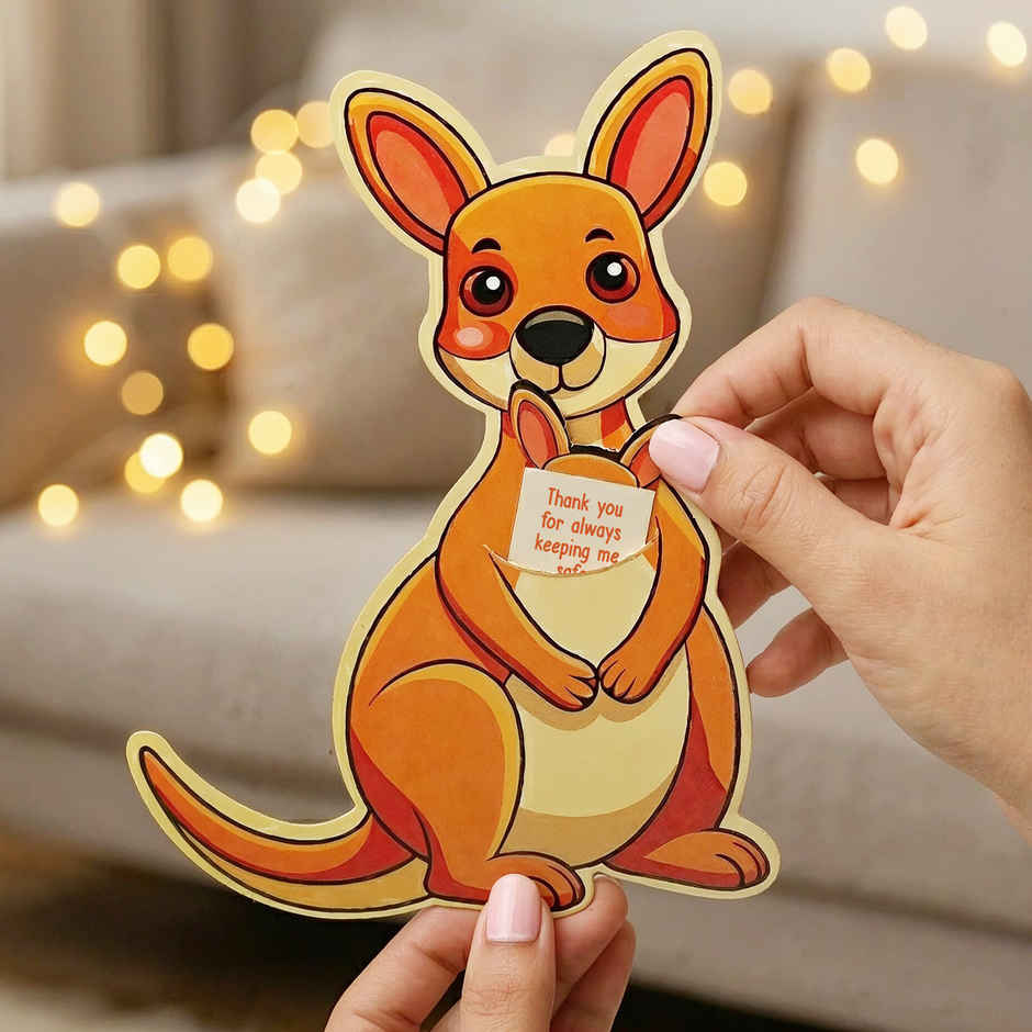 Kangaroo Pull-Out Greeting Card For Mom| Oye Happy