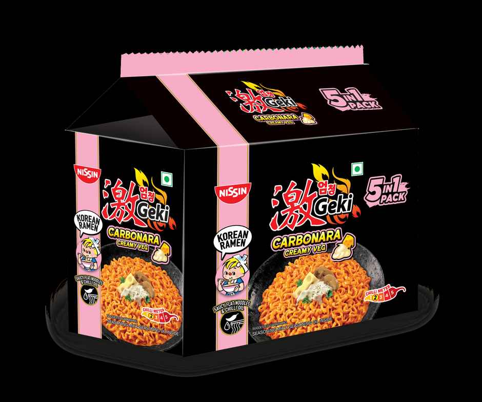 Nissin korean hot and Spicy Geki Carbonara 5 in 1