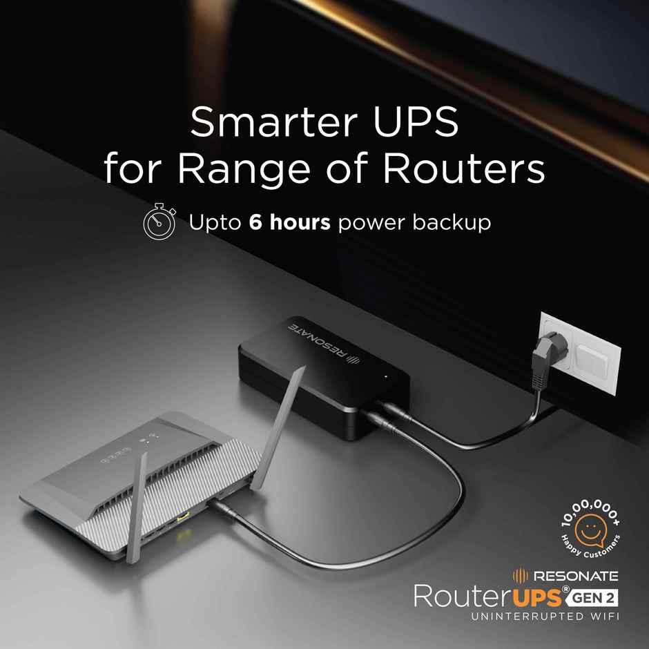 RESONATE RouterUPS Gen2 | Mini UPS for 12V upto 2A | 7800 mAh PowerBank for ACT & Other WiFi Routers