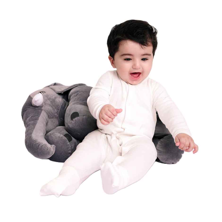 DearJoy Elephant Shaped Baby Pillow - Grey | Soft & Cuddly