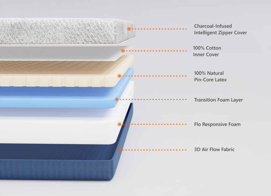 Flo Ortho Mattress Sleep Well with our Mattress | 6 inch Mattress in Single Size | 72 x 30 x 6 in)