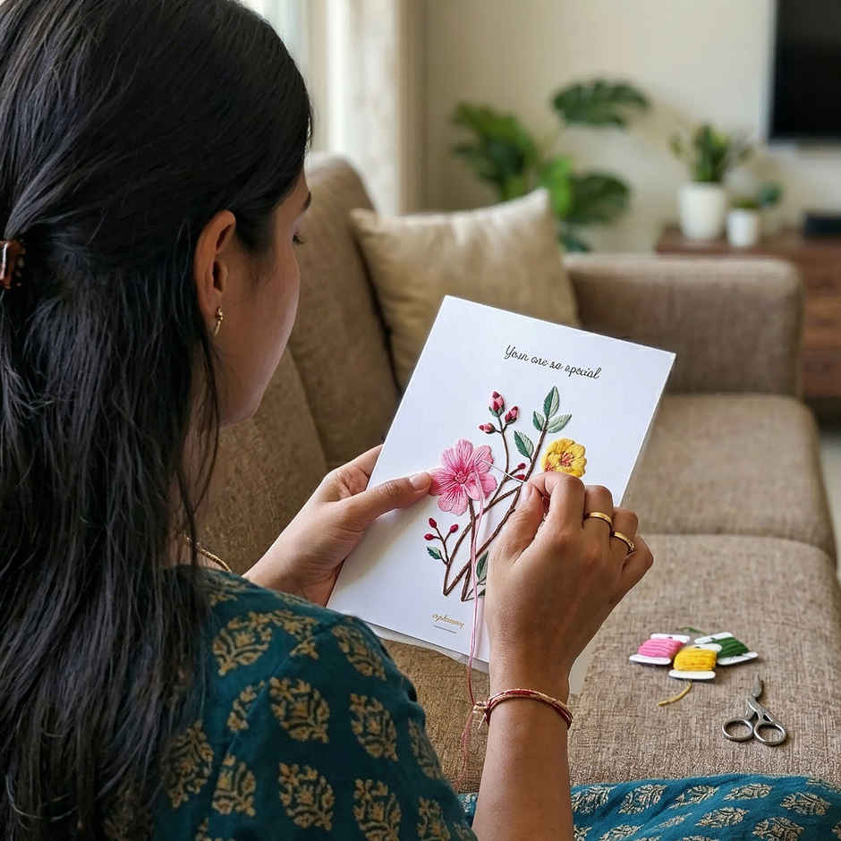 DIY Embroidery Greeting Card Kit | Craft Gift | Happy Mail