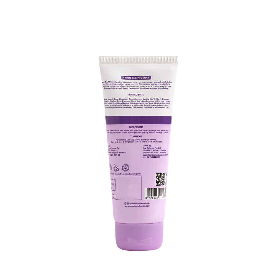Conscious Chemist Pore Refining Brightening Face Wash With Niacinamide, Blueberry Extracts