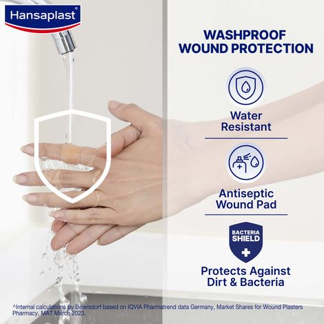 Hansaplast Washproof Antiseptic Bandage Pack Of 20