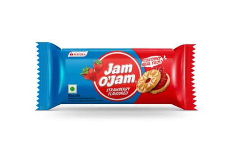Jam O'Jam Strawberry Flavoured Sandwich Biscuits