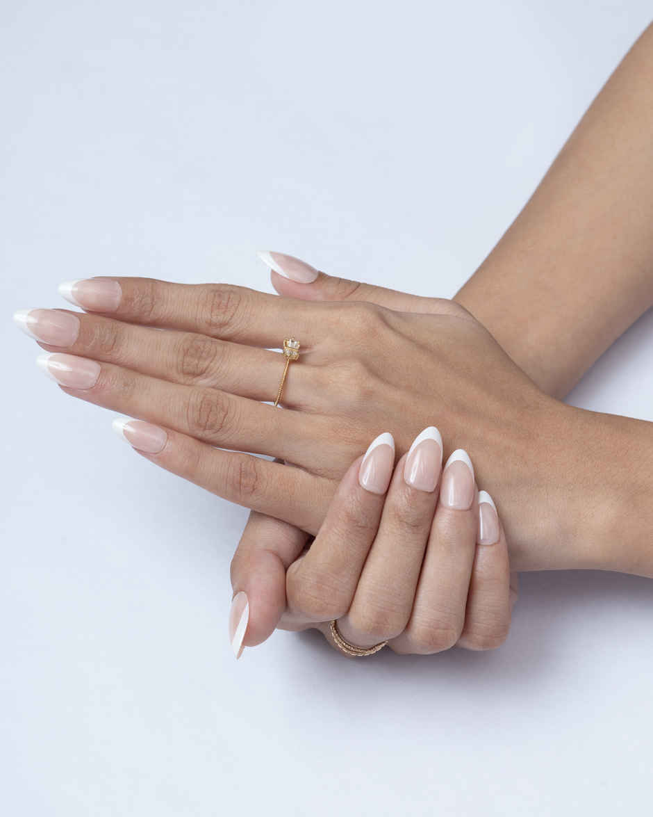 Pep Nails Buttercream Medium Almond French Tips Nude Reusable Press On Nails 30 Nail Tips