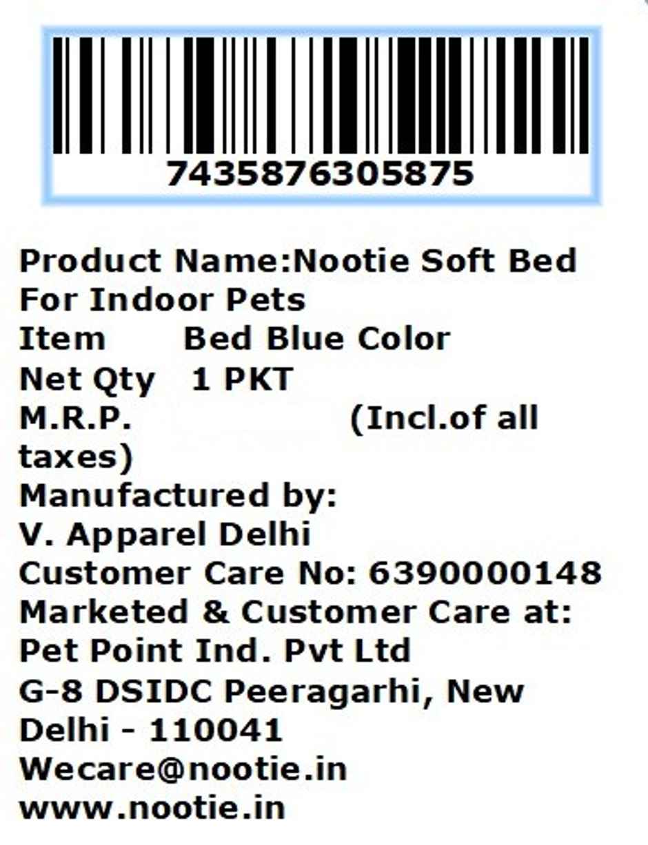 Nootie Anti-Slip Bed for Small Dogs & Cats - Blue & Grey