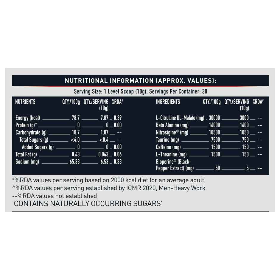 MuscleBlaze Pre Workout WrathX, (Citrus Blast, 30 Servings,)