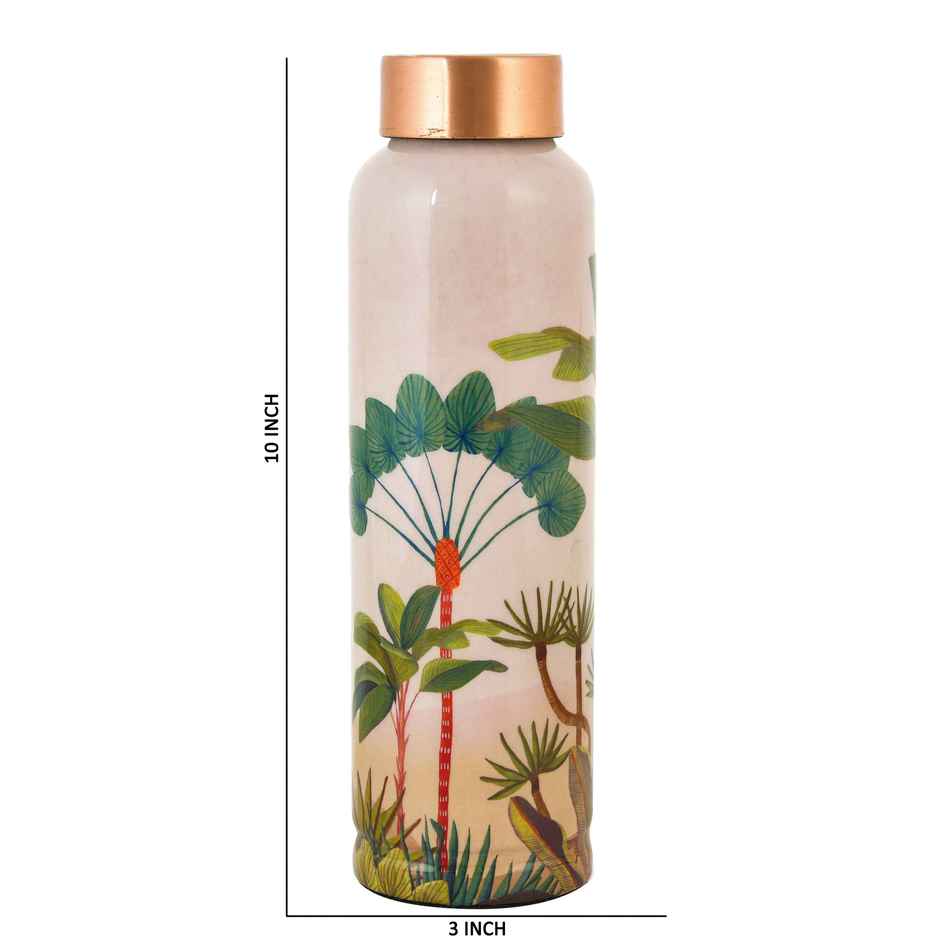 OGGN Dazzert Printed Copper Water Bottle For Daily & Office Use 950 ml, Pure Copper