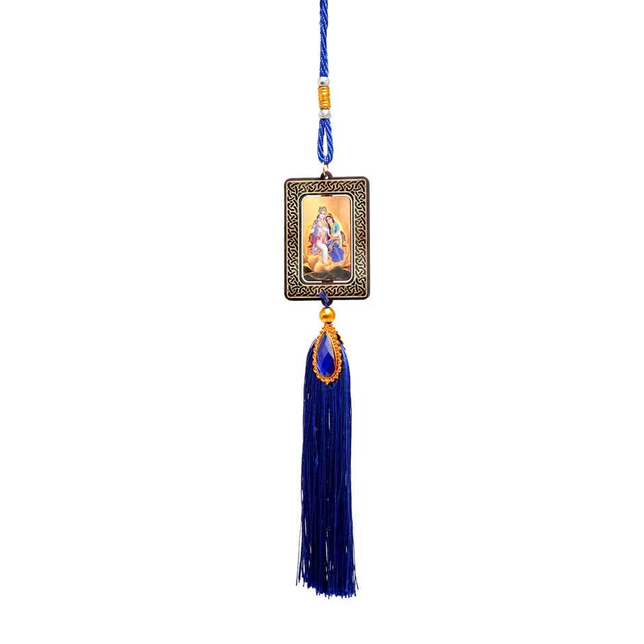 Divine Vibes Squre Designer Radha Krishan Car Dashboard Hanging