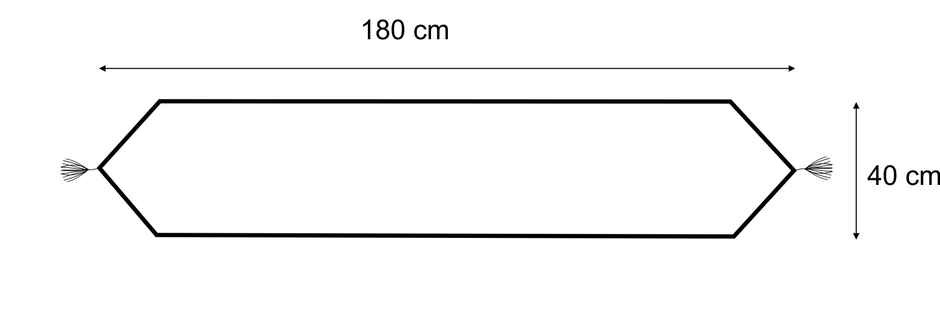 Lushomes Table Runner - Golden and Cream Geo Silk | Tassels | 6 Seater | 12 x 70 inch