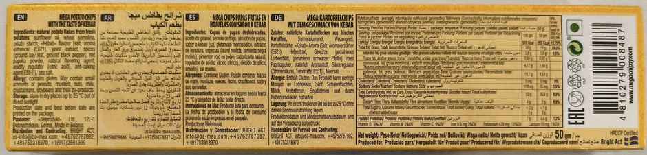 Mega Chips Potato Chips With The Taste Of Kebab