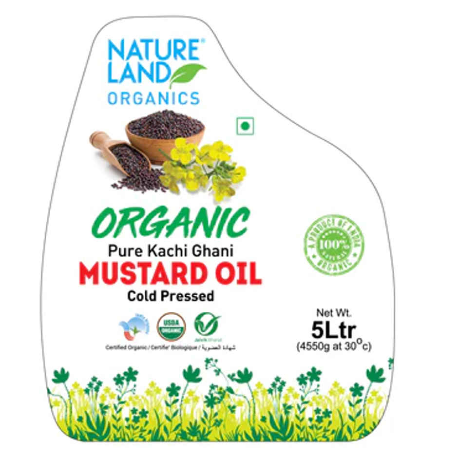 Natureland Organics Mustard (Sarson) Cold Pressed Oil | Kacchi Ghani