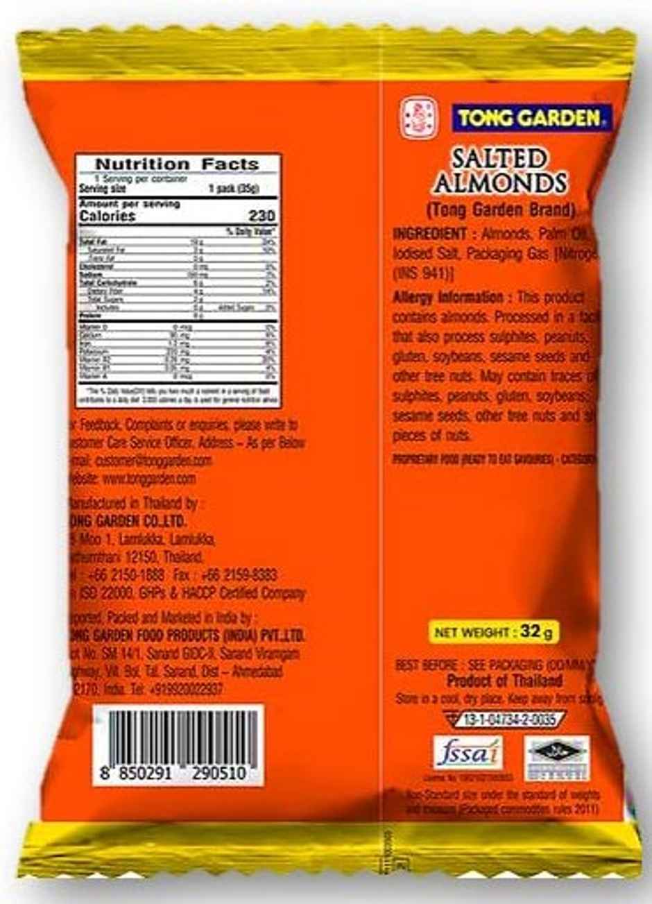 Tong Garden Almonds Salted | Roasted Nuts