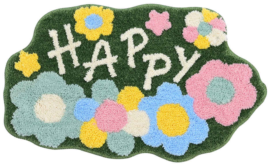 Saral Home Happy Super Soft Microfiber Bath Mat 38x60 cm Anti Skid Green