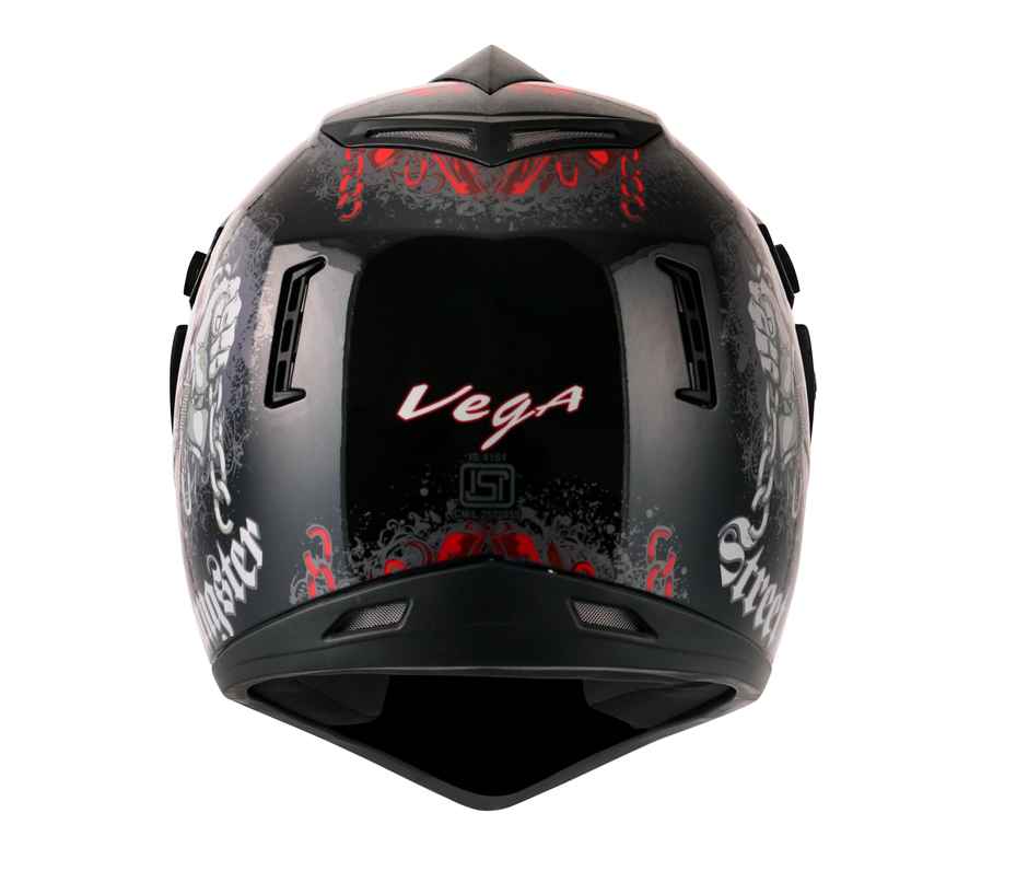 Vega Off Road D/V Gangster Lightweight Full Face Helmet- Black Red - L