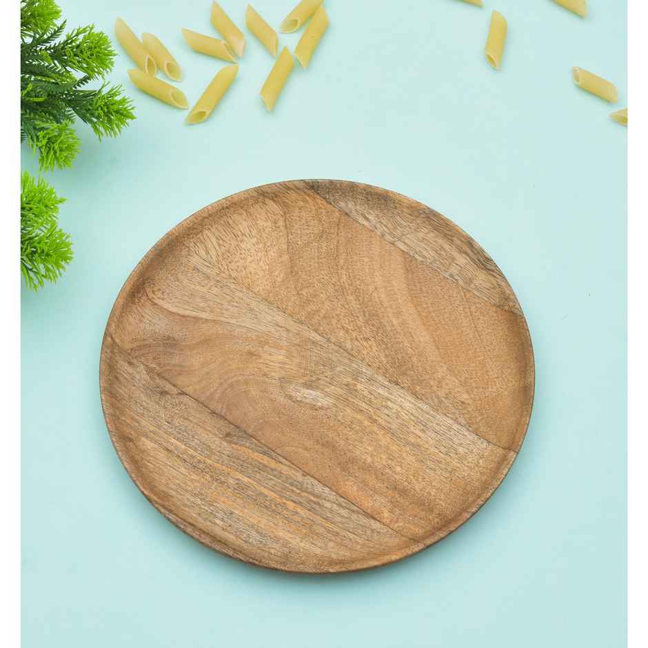 Oggn Mango Wood Round Plate 8 Inch