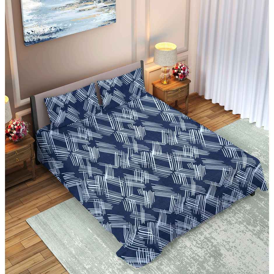 Dream Living 115 GSM Double Bedsheet Set |220 x 240 cm| With 2 Pillow Covers